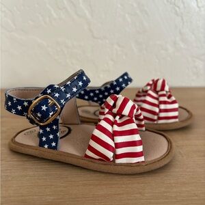 Little Love Bug Toddler Patriotic Star and Stripe Sandals Size 6